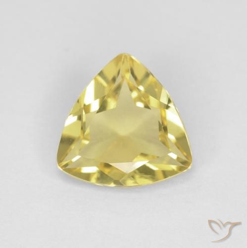 1.22ct Natural Very Light Dijon Yellow Beryl, Trillion, VVS-VS