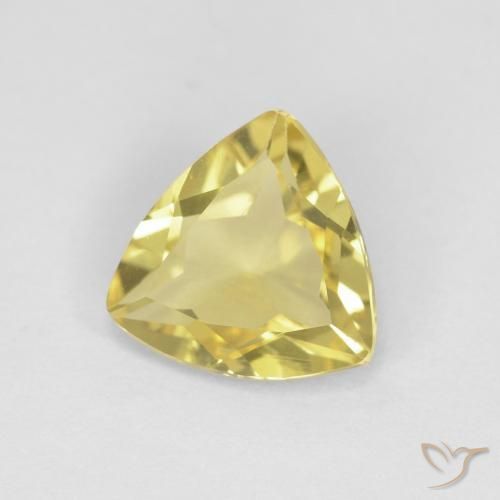 1.22 ct Yellow Beryl Stone, Natural Beryl in Trillion Facet Shape for Sale