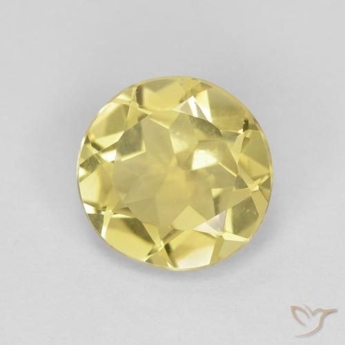 1.61ct Natural Medium Light-Yellow Beryl, Round, VVS-VS