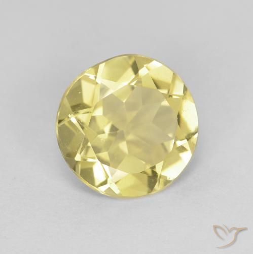 1.61 ct Yellow Beryl Stone, Natural Beryl in Round Facet Shape for Sale