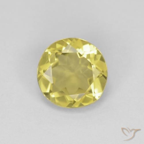 1.17 ct Yellow Beryl Gemstone, Beryl Gem in Round Facet Shape for Sale.