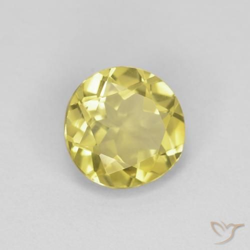 1.17 ct Yellow Beryl Stone, Natural Beryl in Round Facet Shape for Sale