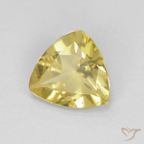 1.26 ct Yellow Beryl Stone, Natural Beryl in Trillion Facet Shape for Sale
