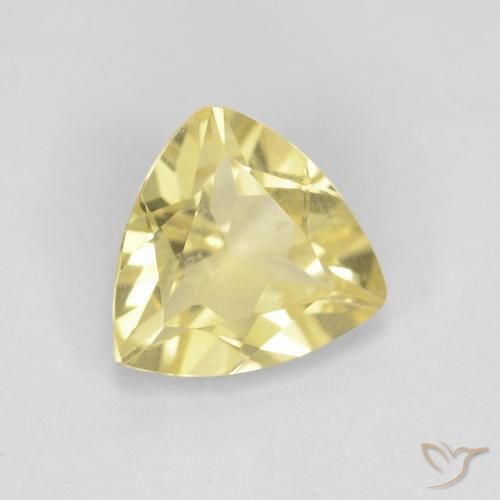 1.36 ct Yellow Beryl Stone, Natural Beryl in Trillion Facet Shape for Sale