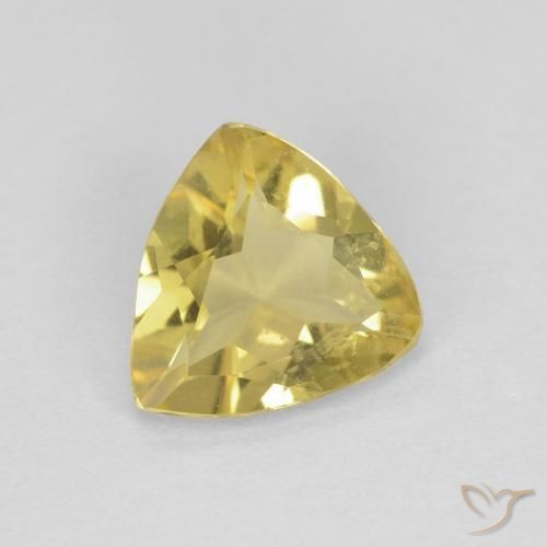 0.96 ct Yellow Beryl Stone, Natural Beryl in Trillion Facet Shape for Sale
