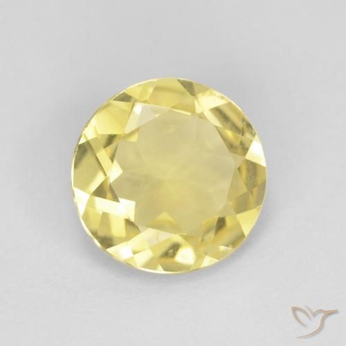 1.45 ct Yellow Beryl Stone, Natural Beryl in Round Facet Shape for Sale