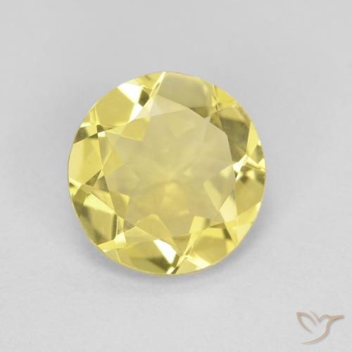 1.45 ct Yellow Beryl Stone, Natural Beryl in Round Facet Shape for Sale
