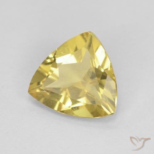 1.34 ct Yellow Beryl Stone, Natural Beryl in Trillion Facet Shape for Sale