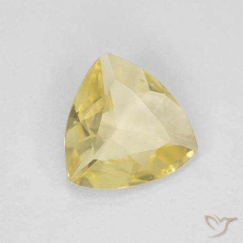 0.75 ct Yellow Beryl Stone, Natural Beryl in Trillion Facet Shape for Sale