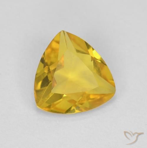 0.85 ct Yellow Beryl Stone, Natural Beryl in Trillion Facet Shape for Sale
