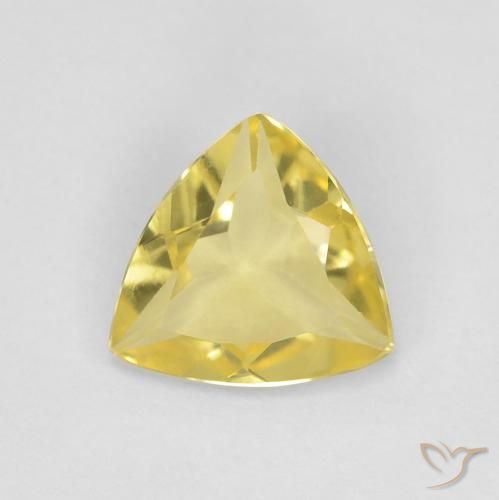 0.79 ct Yellow Beryl Gemstone, Beryl Gem in Trillion Facet Shape for Sale.