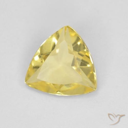 0.79 ct Yellow Beryl Stone, Natural Beryl in Trillion Facet Shape for Sale