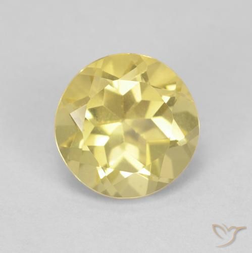 1.42ct Natural Pale Yellow Beryl, Round, VS