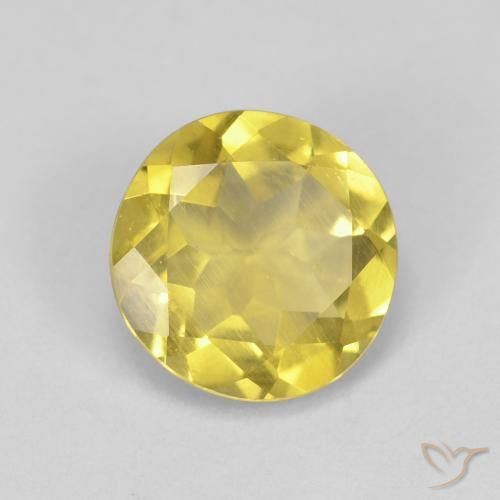 1.54 ct Yellow Beryl Stone, Natural Beryl in Round Facet Shape for Sale