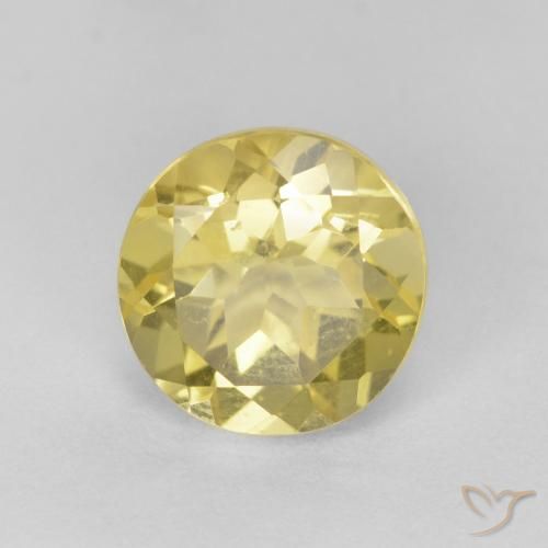 1.46ct Natural Medium Light-Yellow Beryl, Round, VS