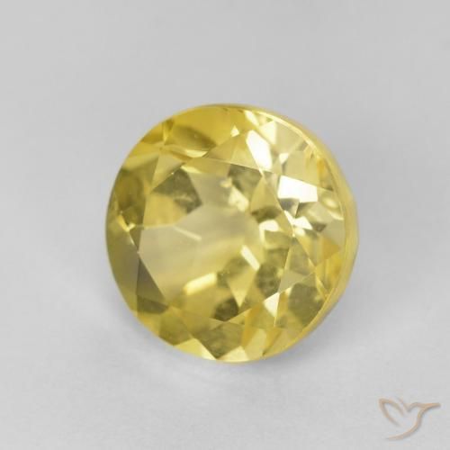 1.46 ct Yellow Beryl Stone, Natural Beryl in Round Facet Shape for Sale