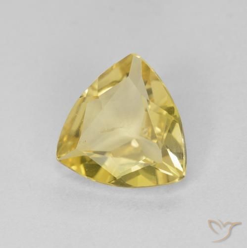 0.77 ct Yellow Beryl Stone, Natural Beryl in Trillion Facet Shape for Sale
