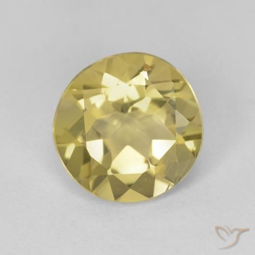 1.58 ct Yellow Beryl Stone, Natural Beryl in Round Facet Shape for Sale