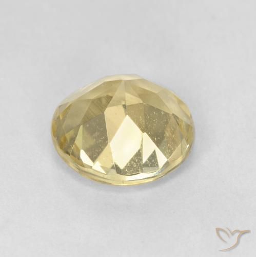 Beryl Gemstone in 8 mm (calibrated) Size for Sale, Beryl Stone in Very Light Dijon Yellow Color