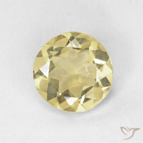 1.40ct Natural Warm Yellow Beryl, Round, VVS-VS