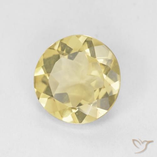 1.40 ct Yellow Beryl Stone, Natural Beryl in Round Facet Shape for Sale