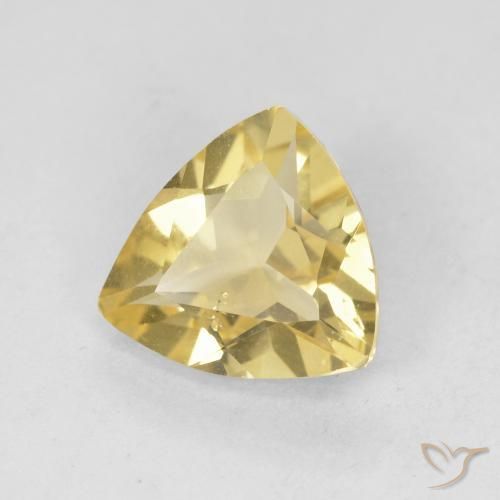 1.29 ct Yellow Beryl Stone, Natural Beryl in Trillion Facet Shape for Sale