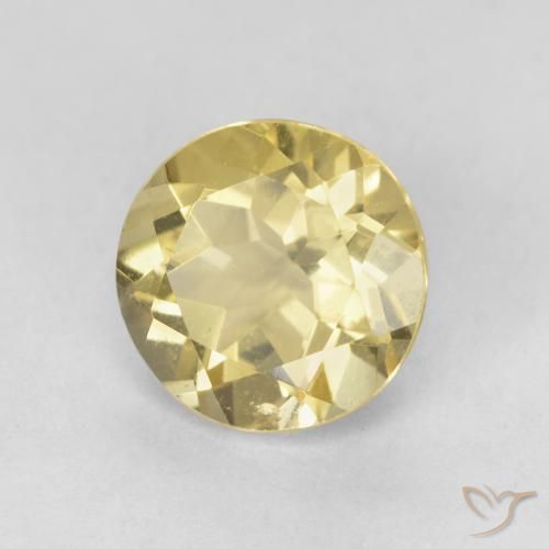 1.75 ct Yellow Beryl Stone, Natural Beryl in Round Facet Shape for Sale