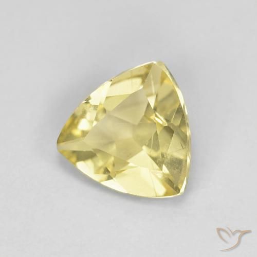 0.82 ct Yellow Beryl Stone, Natural Beryl in Trillion Facet Shape for Sale