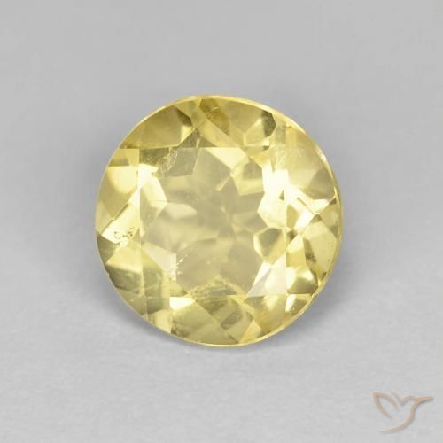 1.82 ct Yellow Beryl Stone, Natural Beryl in Round Facet Shape for Sale