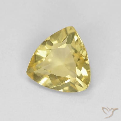0.92 ct Yellow Beryl Stone, Natural Beryl in Trillion Facet Shape for Sale