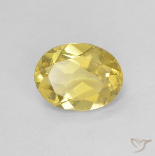 1.17 ct Yellow Beryl Stone, Natural Beryl in Oval Facet Shape for Sale