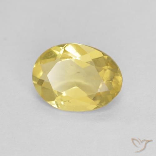 1.07 ct Yellow Beryl Stone, Natural Beryl in Oval Facet Shape for Sale