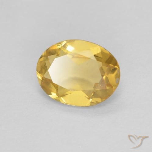 1 ct Yellow Beryl, 8 x 6.1 mm Oval Cut From Madagascar, Photo A