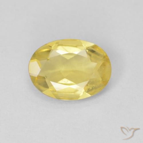 0.86 ct Yellow Beryl Stone, Natural Beryl in Oval Facet Shape for Sale