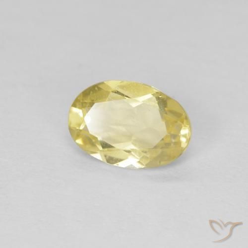 0.64 ct Yellow Beryl Stone, Natural Beryl in Oval Facet Shape for Sale