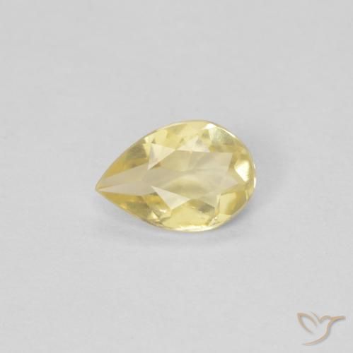 0.41ct Natural Light Earthy Yellow Beryl, Pear Shape, VS