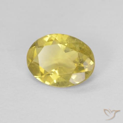 1.01 ct Yellow Beryl Stone, Natural Beryl in Oval Facet Shape for Sale