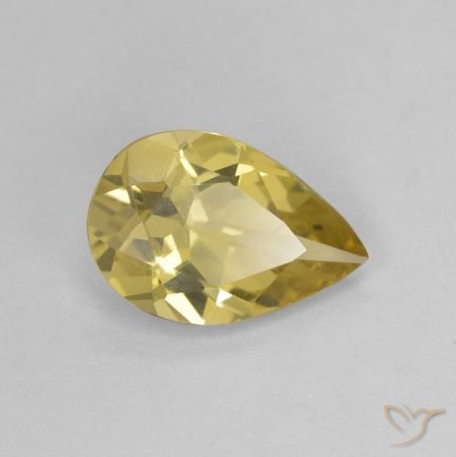 0.99 ct Yellow Beryl Stone, Natural Beryl in Pear Facet Shape for Sale