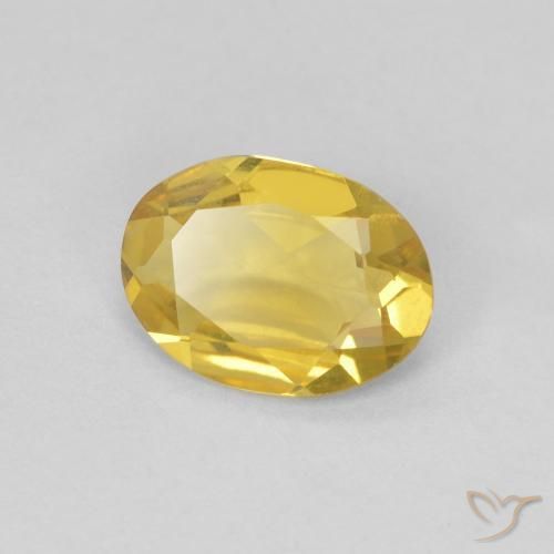 0.88 ct Yellow Beryl Stone, Natural Beryl in Oval Facet Shape for Sale