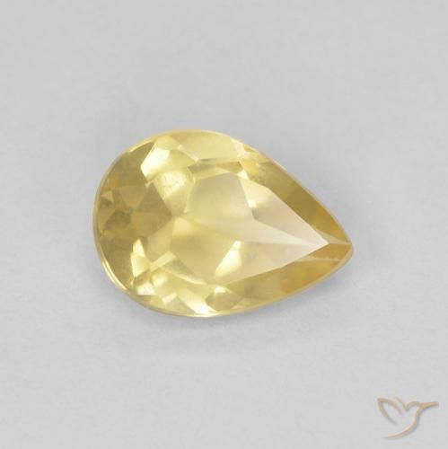 0.97ct Natural Light Gold Beryl, Pear Shape, VVS