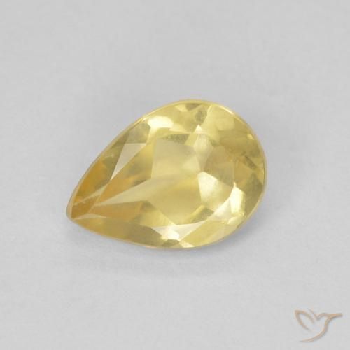 0.97 ct Yellow Beryl Stone, Natural Beryl in Pear Facet Shape for Sale