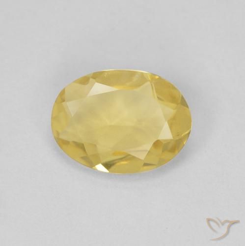 0.85 ct Yellow Beryl Stone, Natural Beryl in Oval Facet Shape for Sale