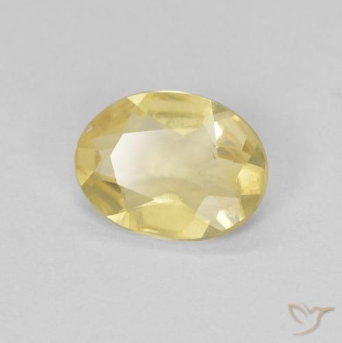 0.82 ct Yellow Beryl Stone, Natural Beryl in Oval Facet Shape for Sale