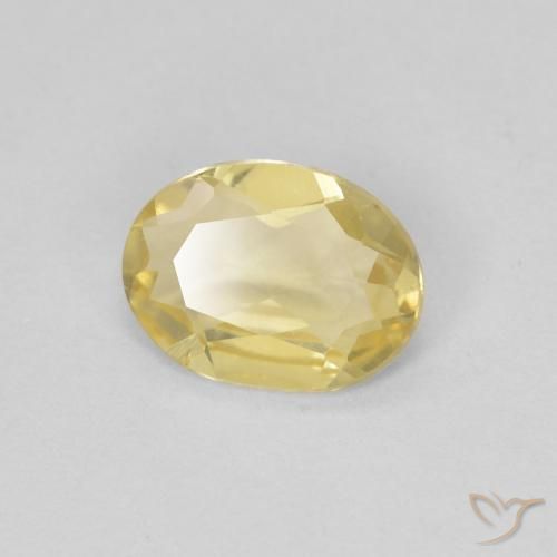0.80 ct Yellow Beryl Stone, Natural Beryl in Oval Facet Shape for Sale