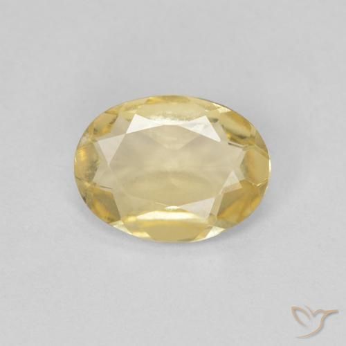 0.84 ct Yellow Beryl Stone, Natural Beryl in Oval Facet Shape for Sale