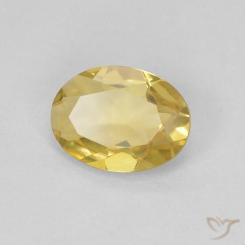 0.97 ct Yellow Beryl Stone, Natural Beryl in Oval Facet Shape for Sale