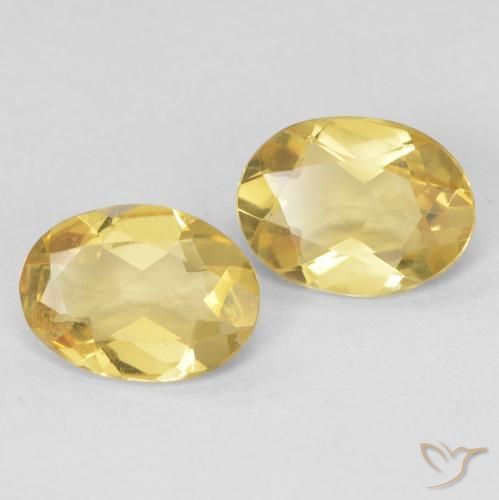 1.68 ctw Yellow Beryl Stones, Natural Beryl in Oval Facet Shape for Sale