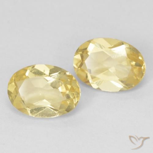 1.37 ctw Yellow Beryl Stones, Natural Beryl in Oval Facet Shape for Sale