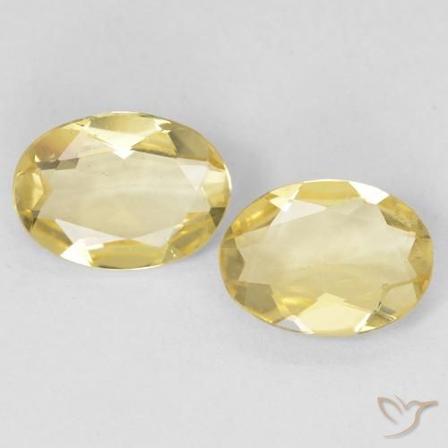1.50 ctw Yellow Beryl Gemstones, Beryl Gems in Oval Facet Shape for Sale.