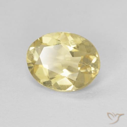 1.45 ct Yellow Beryl Stone, Natural Beryl in Oval Facet Shape for Sale